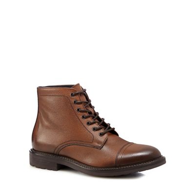 Brown 'Lambay' tumbled leather boots